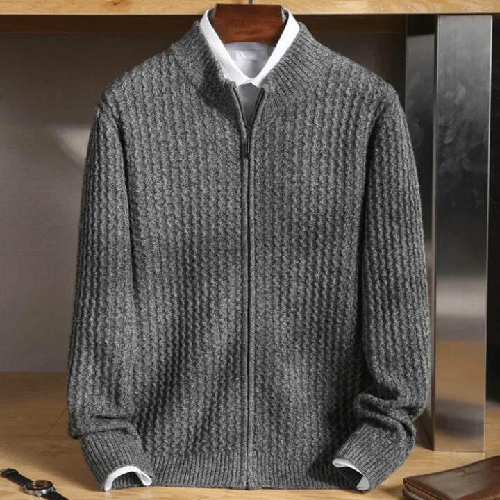 Landon Merino Wool Zip Cardigan