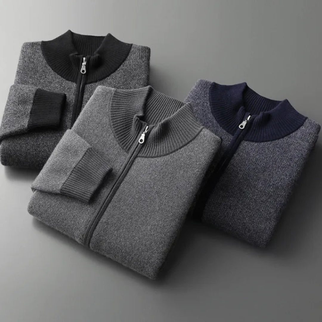 Larkin Cashmere Wool Full-Zip Sweater