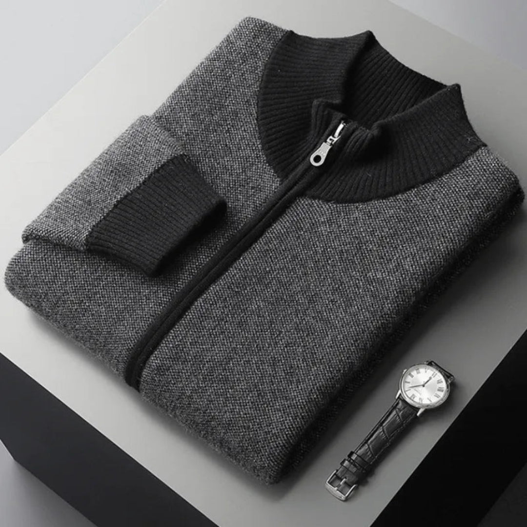 Larkin Cashmere Wool Full-Zip Sweater