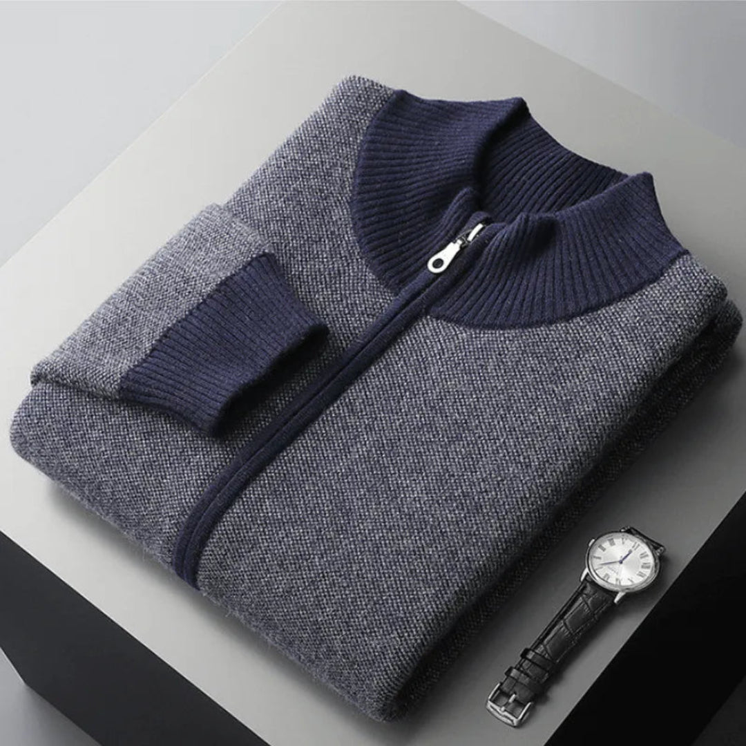 Larkin Cashmere Wool Full-Zip Sweater