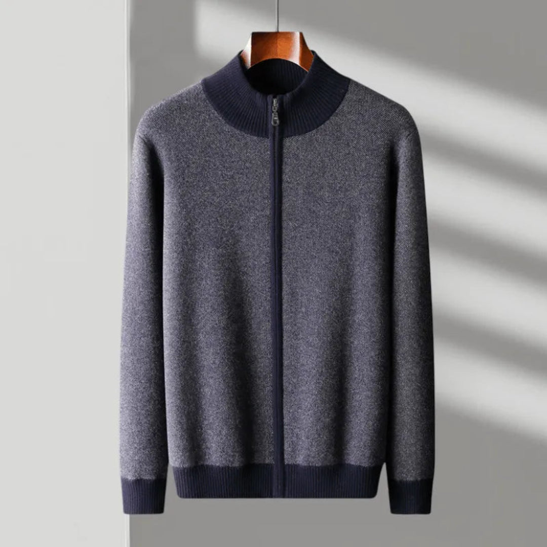 Larkin Cashmere Wool Full-Zip Sweater