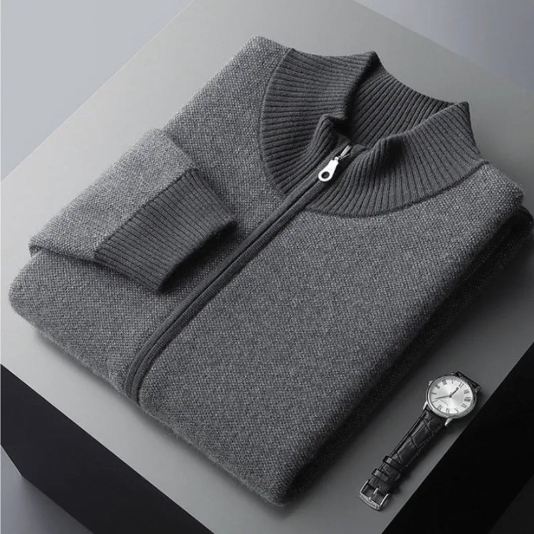 Larkin Cashmere Wool Full-Zip Sweater