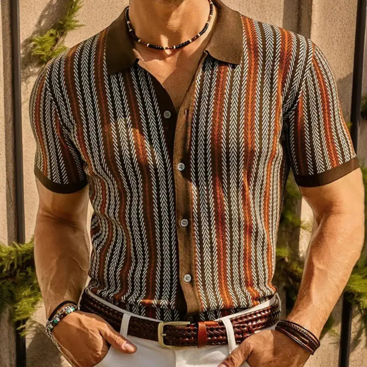 Lion Style | Men’s Retro Stripe Polo Shirt