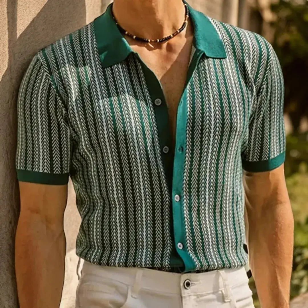 Lion Style | Men’s Retro Stripe Polo Shirt