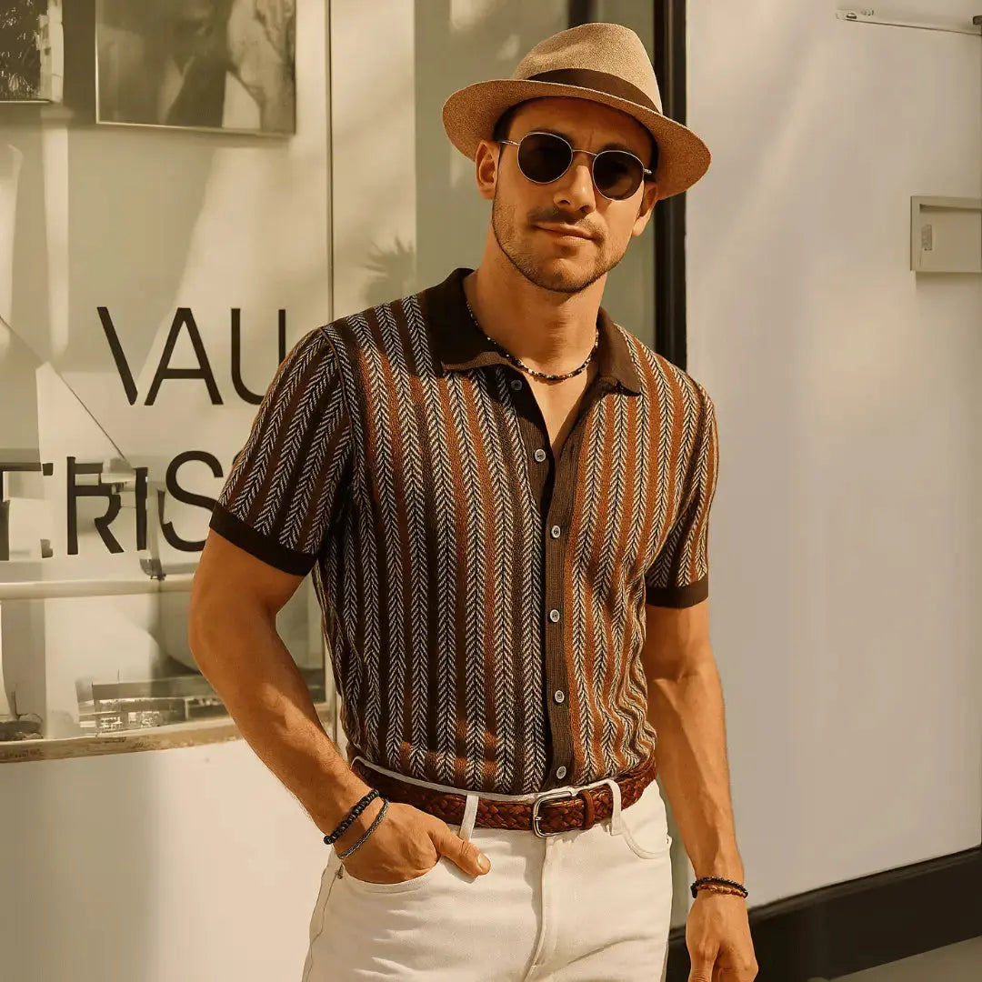 Lion Style | Men’s Retro Stripe Polo Shirt