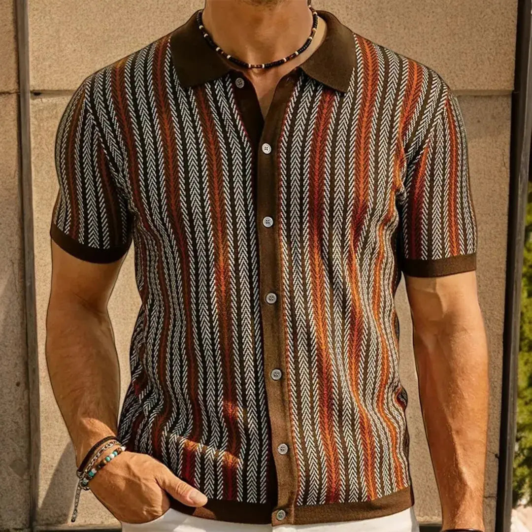Lion Style | Men’s Retro Stripe Polo Shirt
