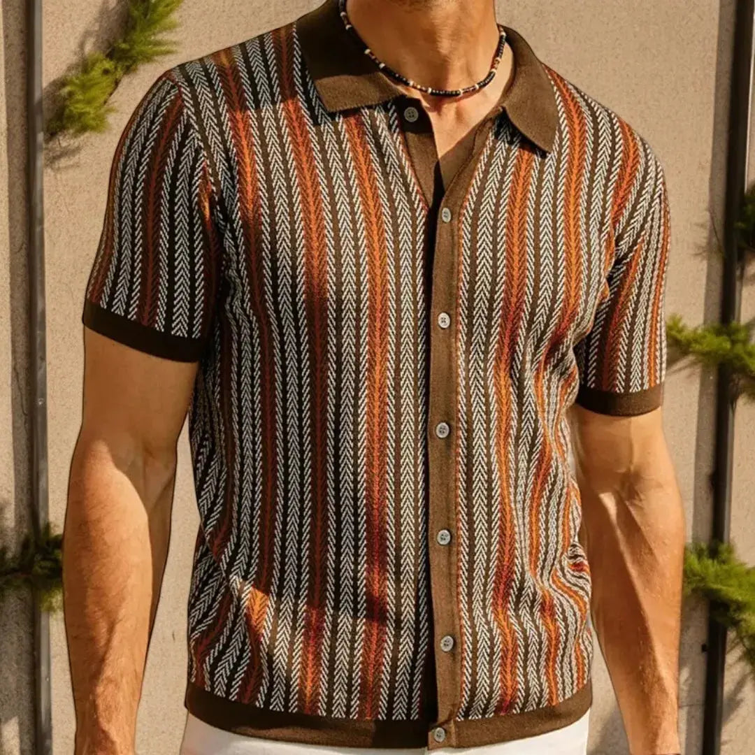 Lion Style | Men’s Retro Stripe Polo Shirt