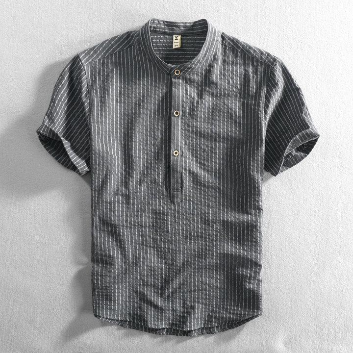 Lion Style | Men’s Striped Mandarin Collar Shirt
