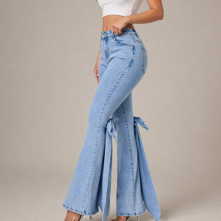 Lion Style | Women’s Bow Split Flare Jeans