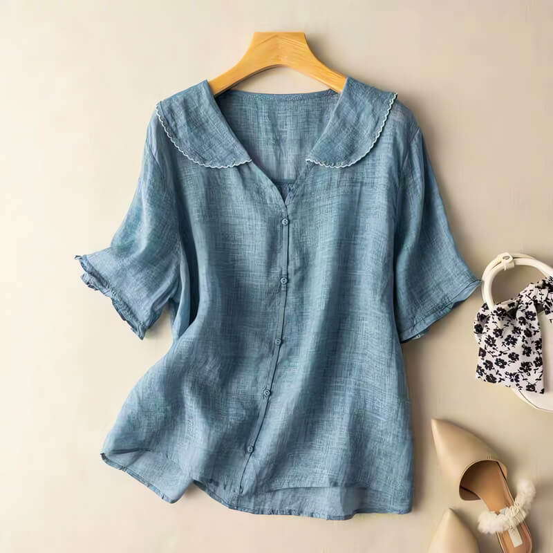 Lion Style | Women’s Loose Fit Collar Blouse