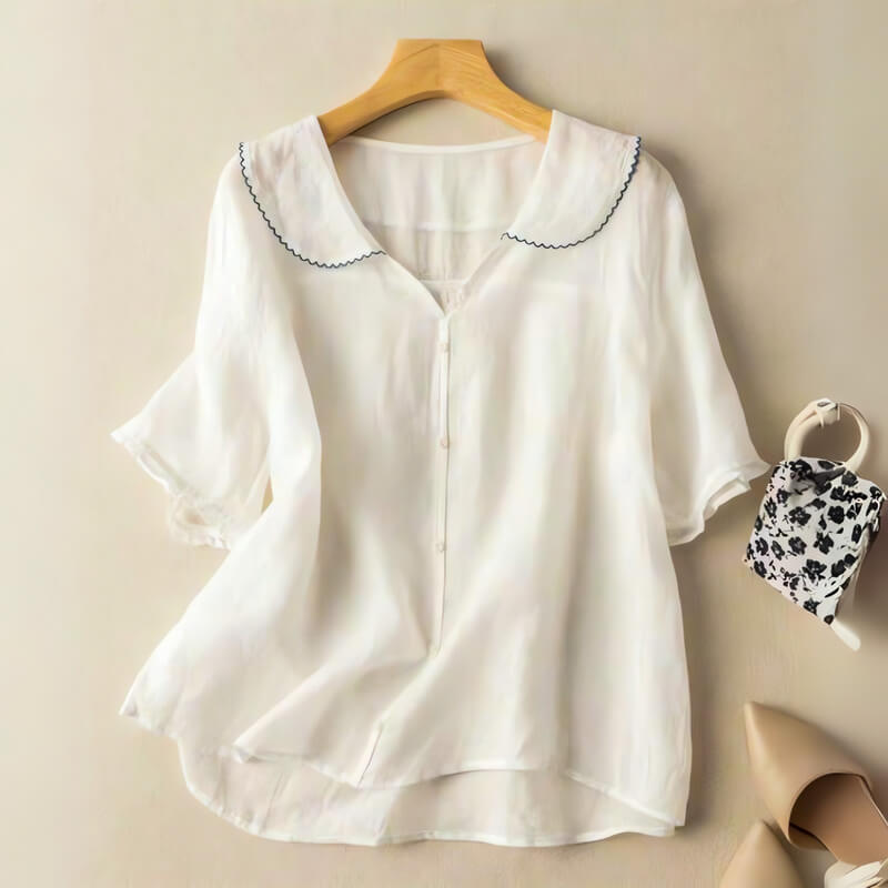 Lion Style | Women’s Loose Fit Collar Blouse