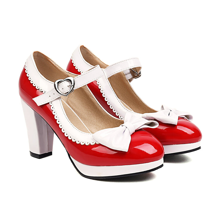 Lion Style | Women’s Patent Bow Block Heels
