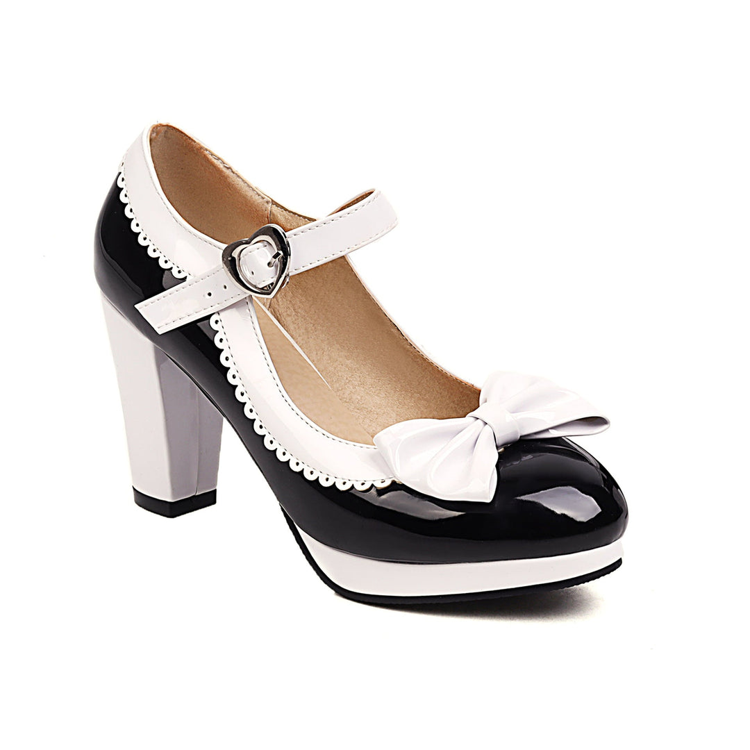 Lion Style | Women’s Patent Bow Block Heels