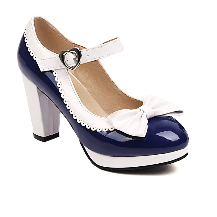 Lion Style | Women’s Patent Bow Block Heels