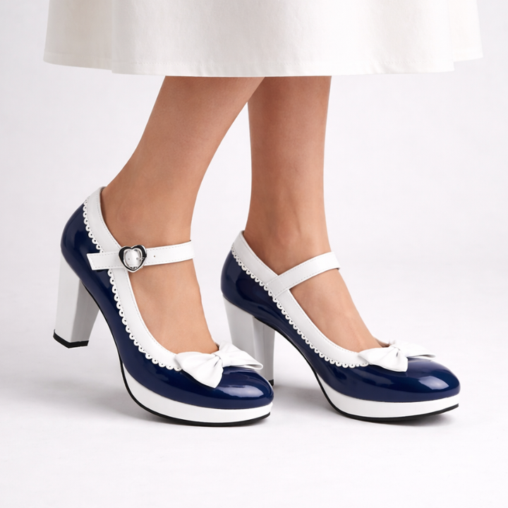 Lion Style | Women’s Patent Bow Block Heels
