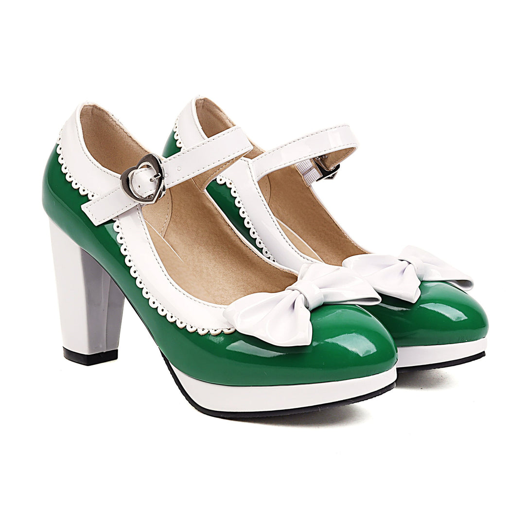 Lion Style | Women’s Patent Bow Block Heels