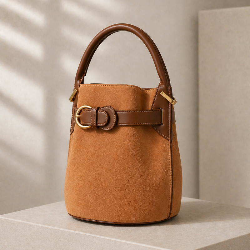 Lion Style | Women’s Suede Bucket Handbag