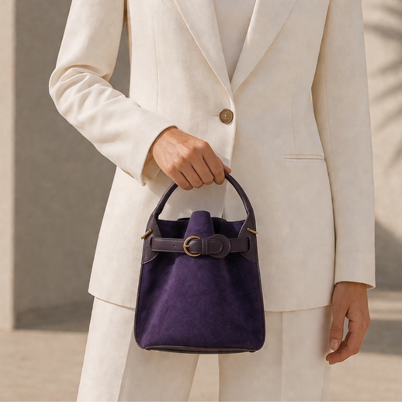 Lion Style | Women’s Suede Bucket Handbag