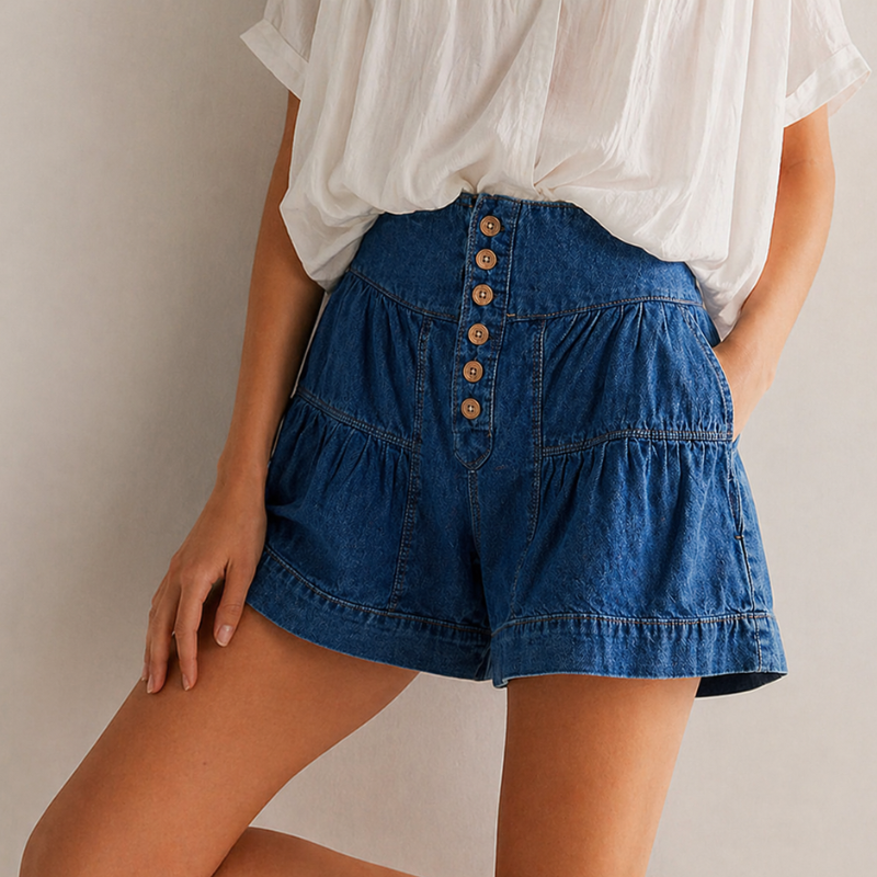 Lion Style | Women’s Tiered Denim Shorts