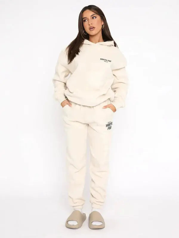 Lion Style | Women’s White Fox Hoodie Set