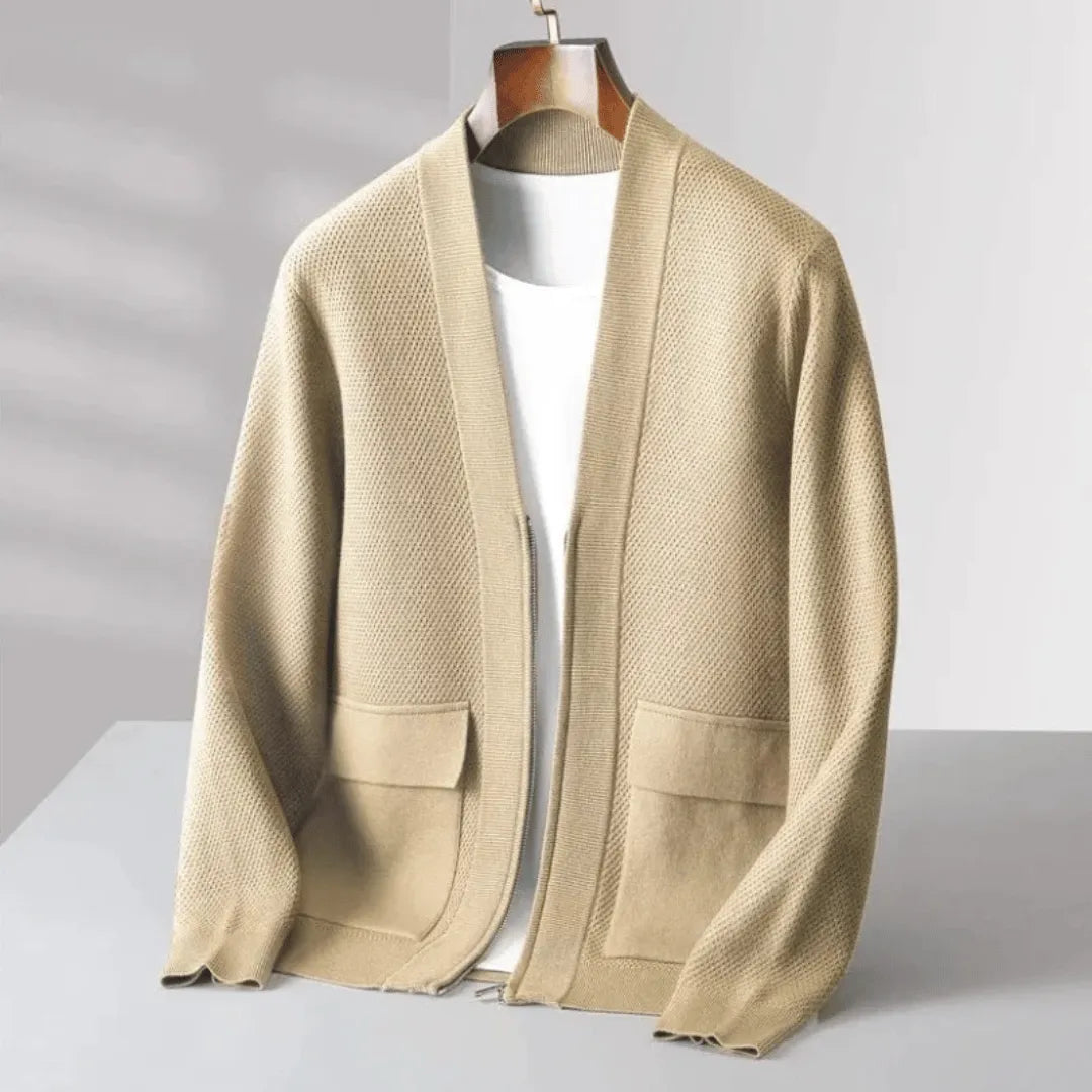Lorenzo Virgin Wool Button-Up Cardigan