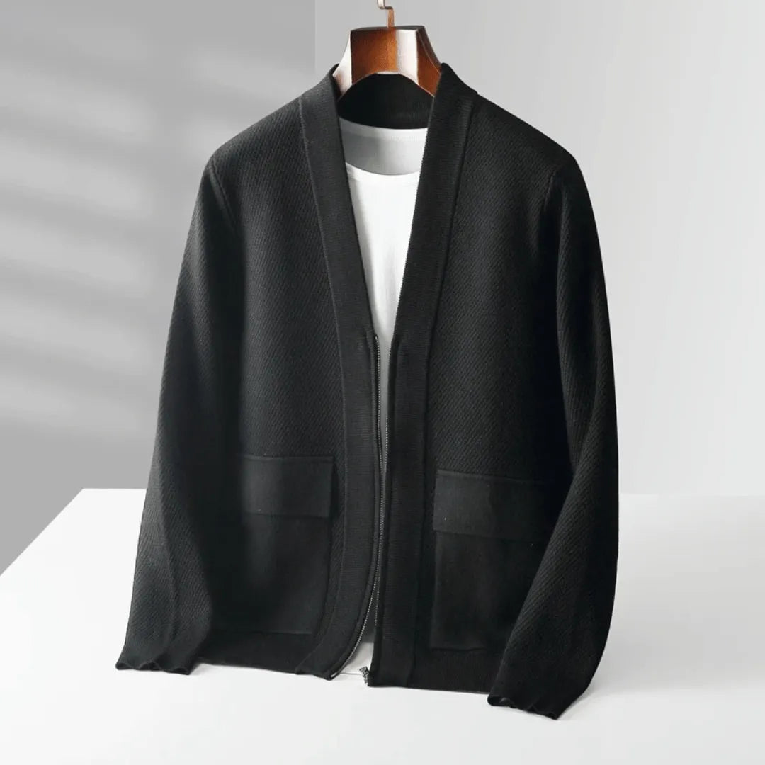 Lorenzo Virgin Wool Button-Up Cardigan