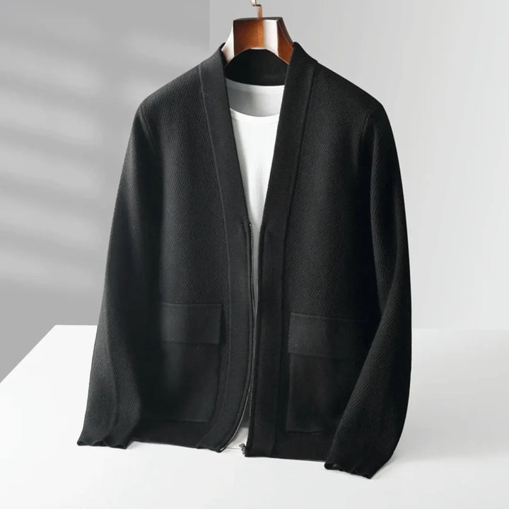 Lorenzo Virgin Wool Button-Up Cardigan