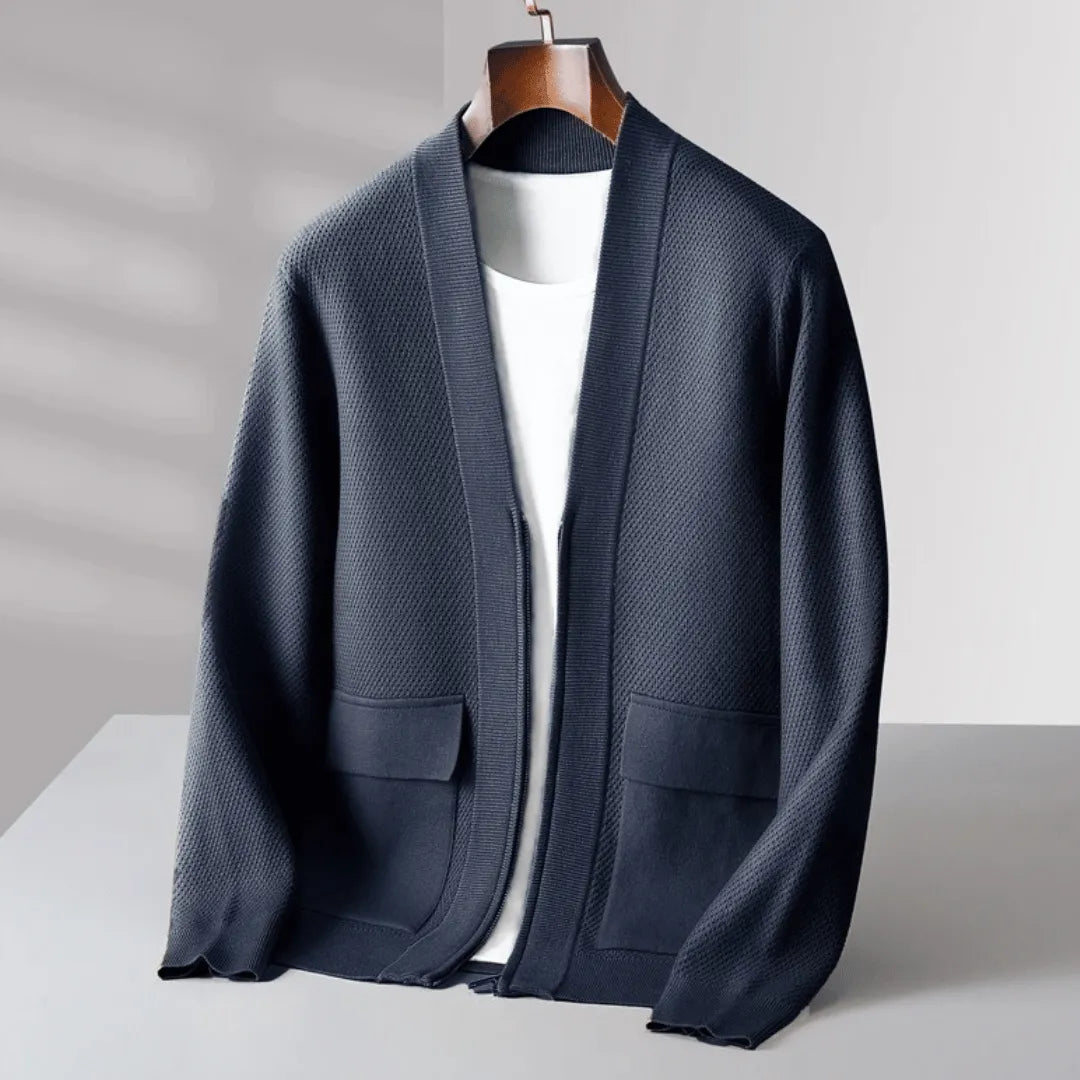 Lorenzo Virgin Wool Button-Up Cardigan