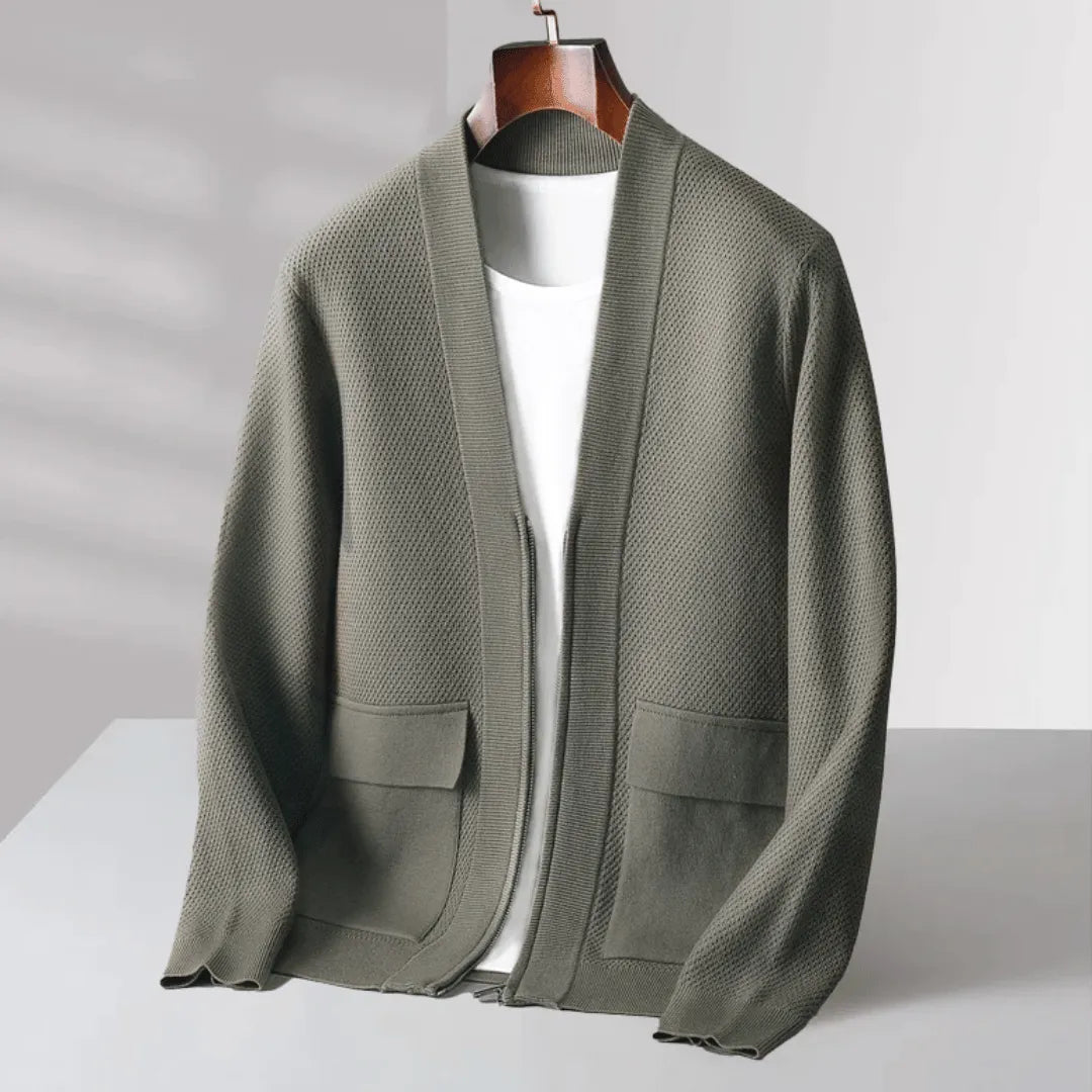 Lorenzo Virgin Wool Button-Up Cardigan