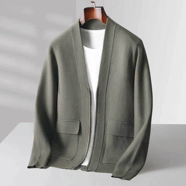 Lorenzo Virgin Wool Button-Up Cardigan