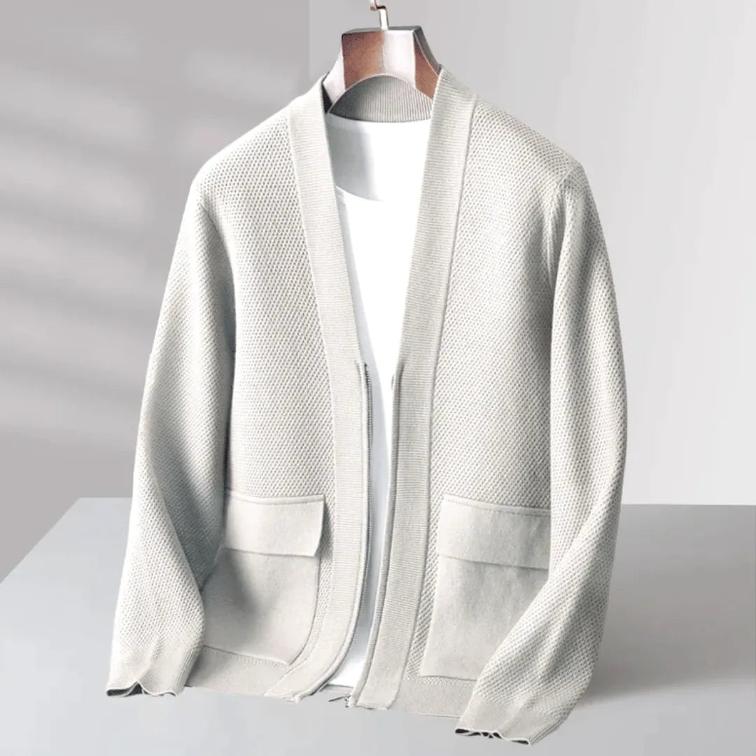 Lorenzo Virgin Wool Button-Up Cardigan