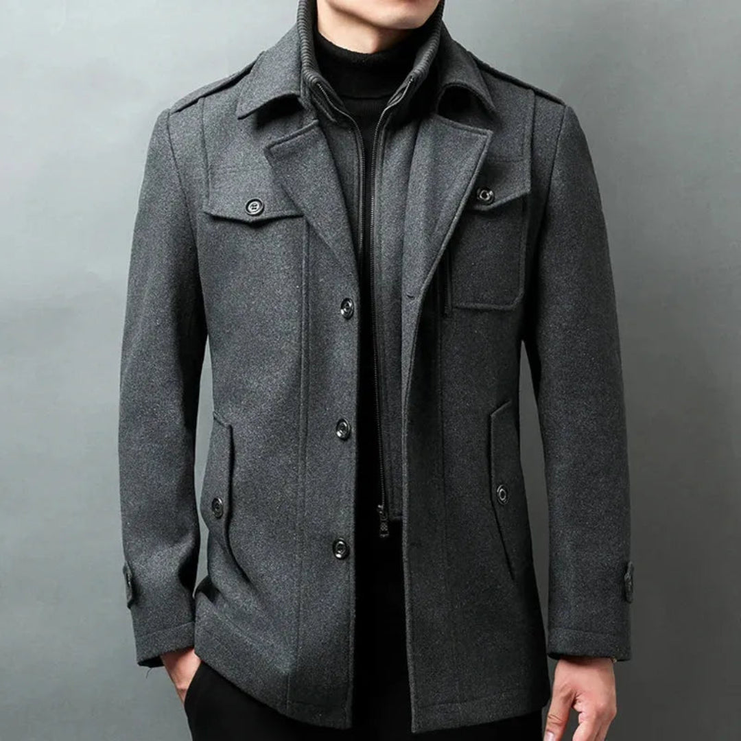 Marc Button-Up Wool-Blend Overcoat