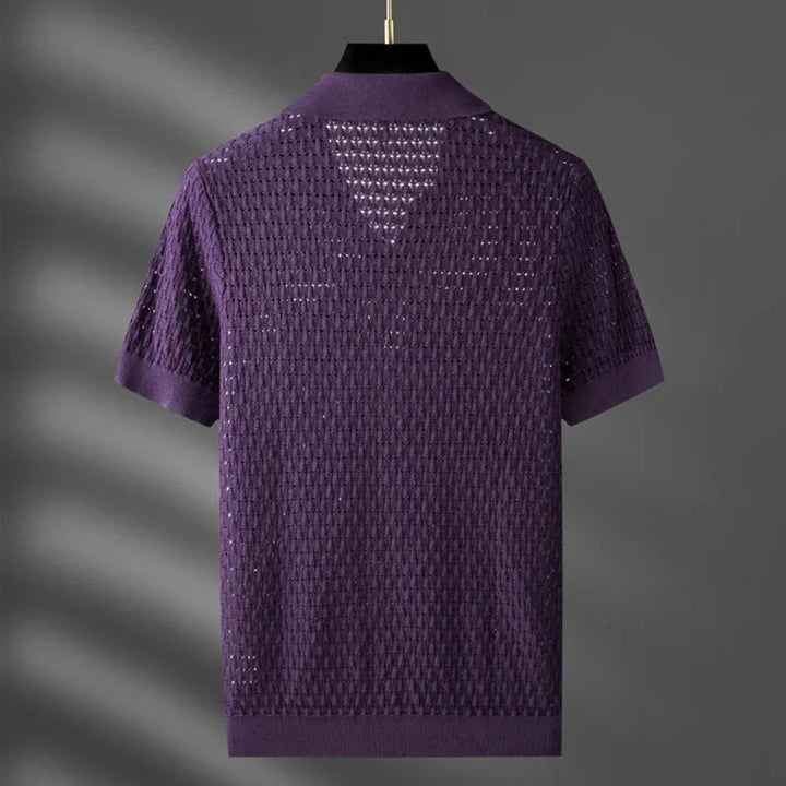 Marco Textured Mesh Knit Polo Shirt