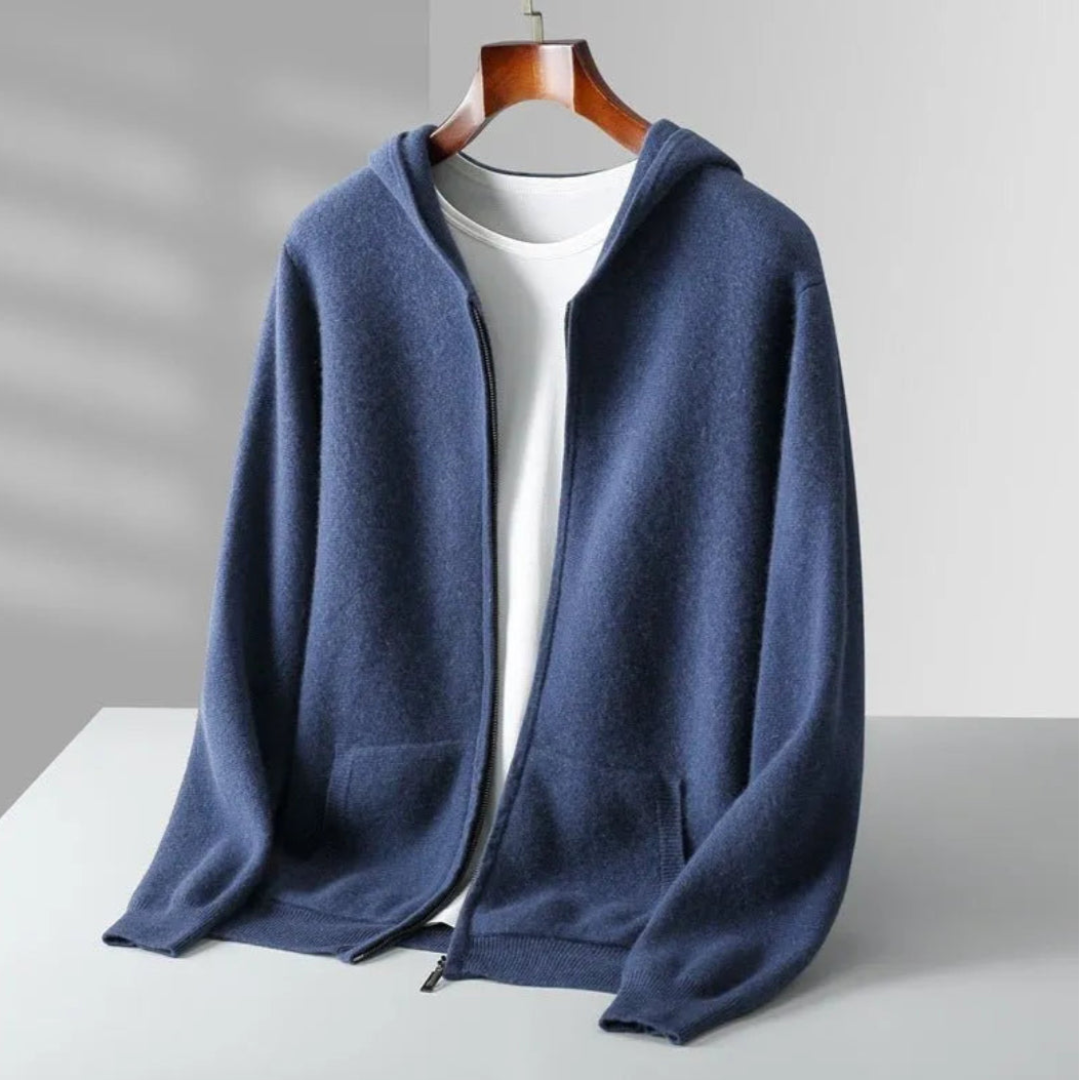 Maverick Merino Hooded Full-Zip Sweater
