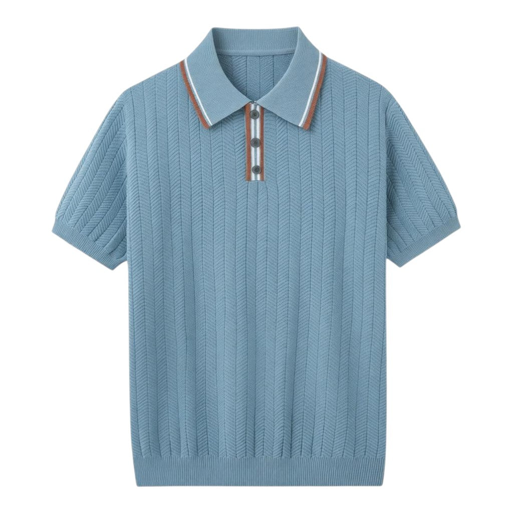 Men Chevron Knit Polo LionStyle