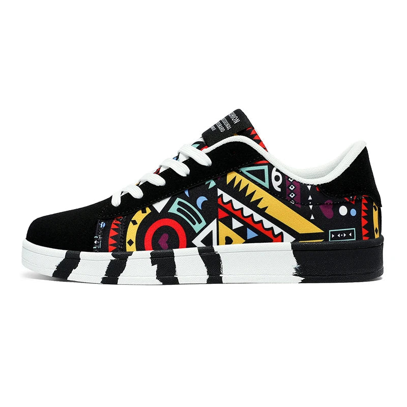 Men Graphic Art Casual Sneakers LionStyle