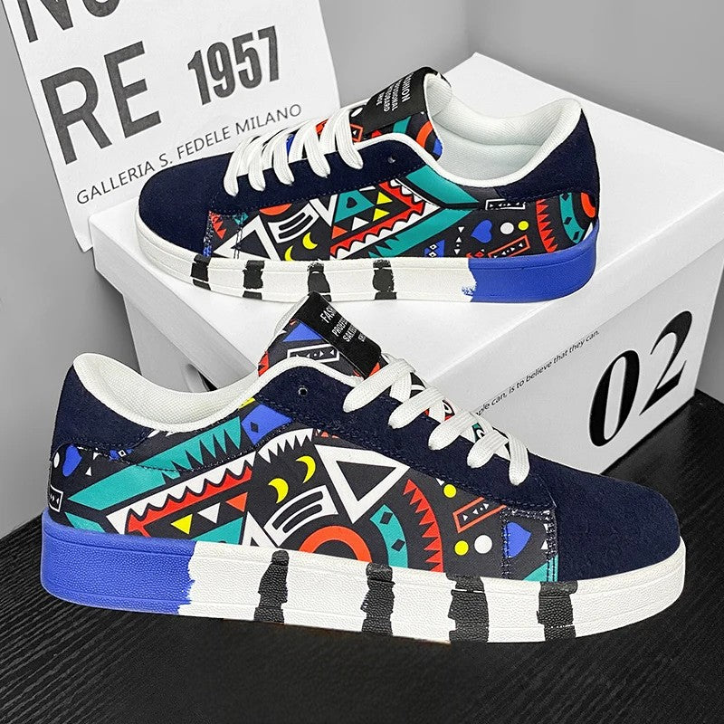 Men Graphic Art Casual Sneakers LionStyle
