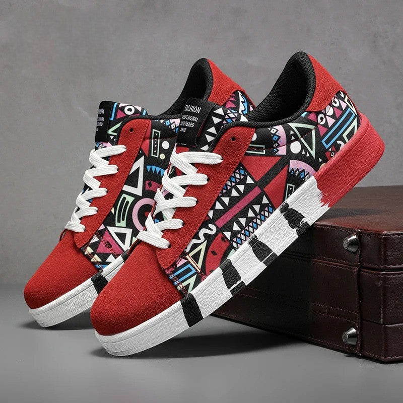 Men Graphic Art Casual Sneakers LionStyle