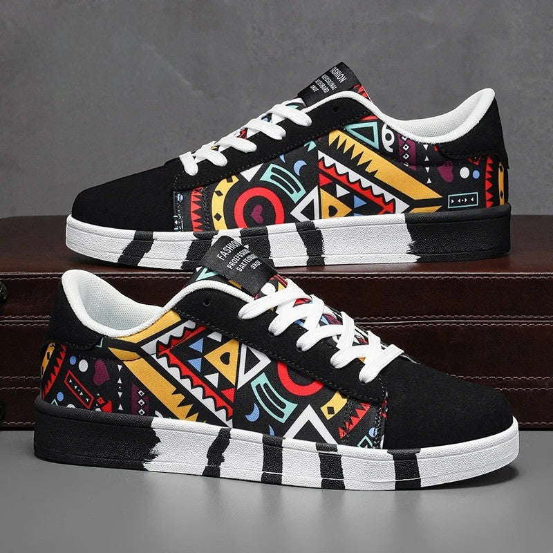 Men Graphic Art Casual Sneakers LionStyle