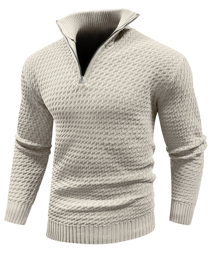Men Knit Half-Zip Sweater LionStyle
