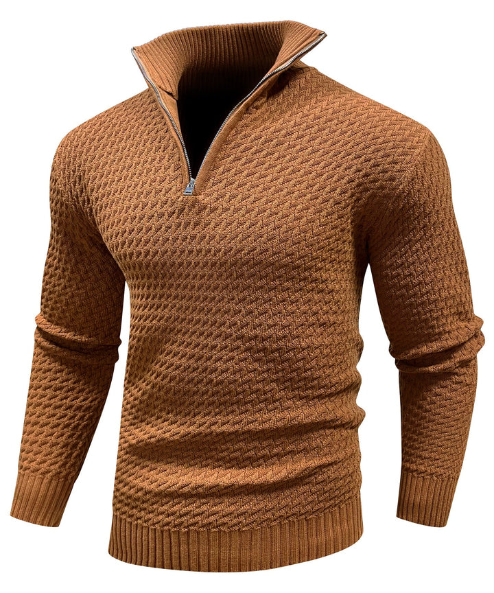 Men Knit Half-Zip Sweater LionStyle