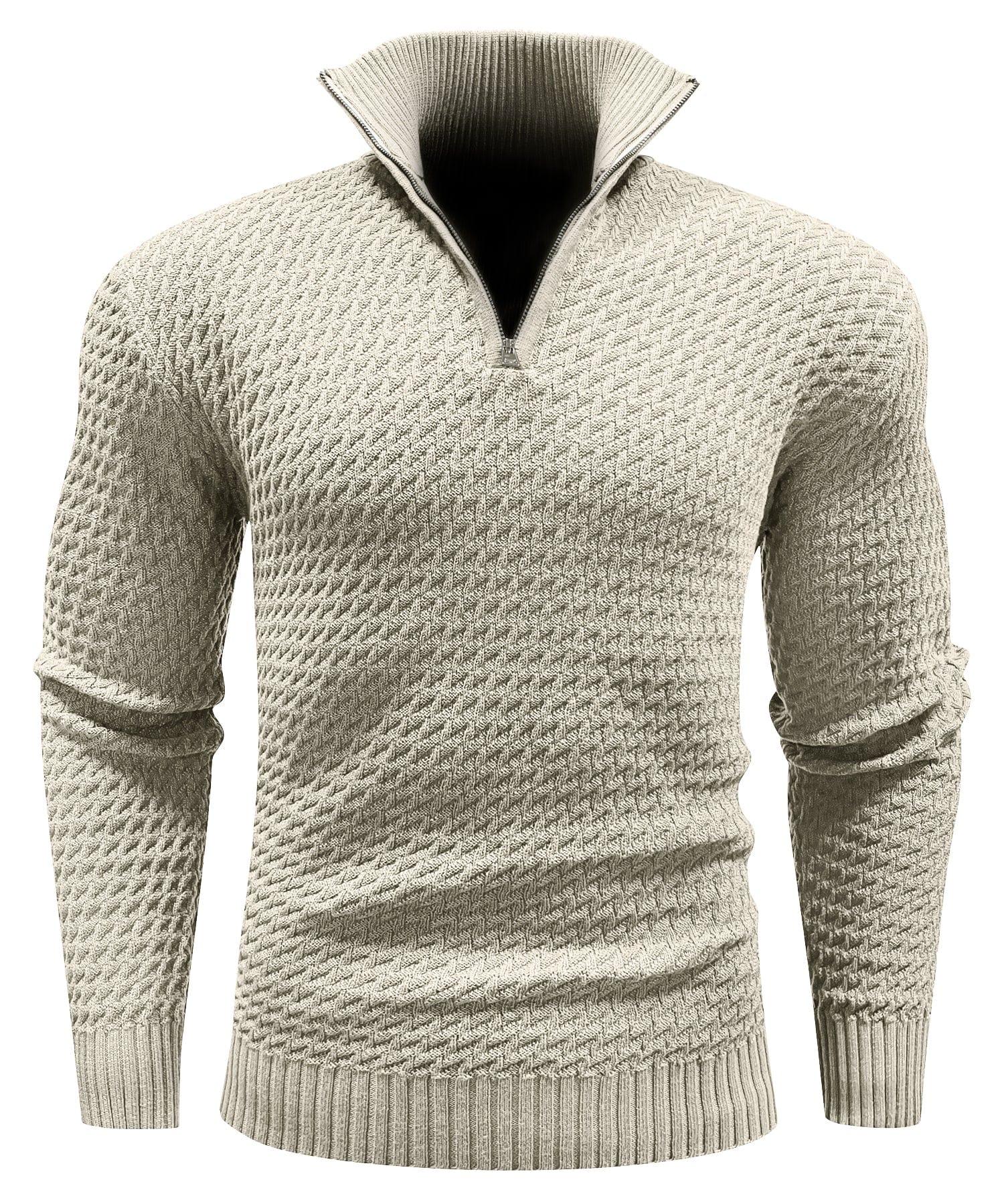 Men Knit Half-Zip Sweater LionStyle