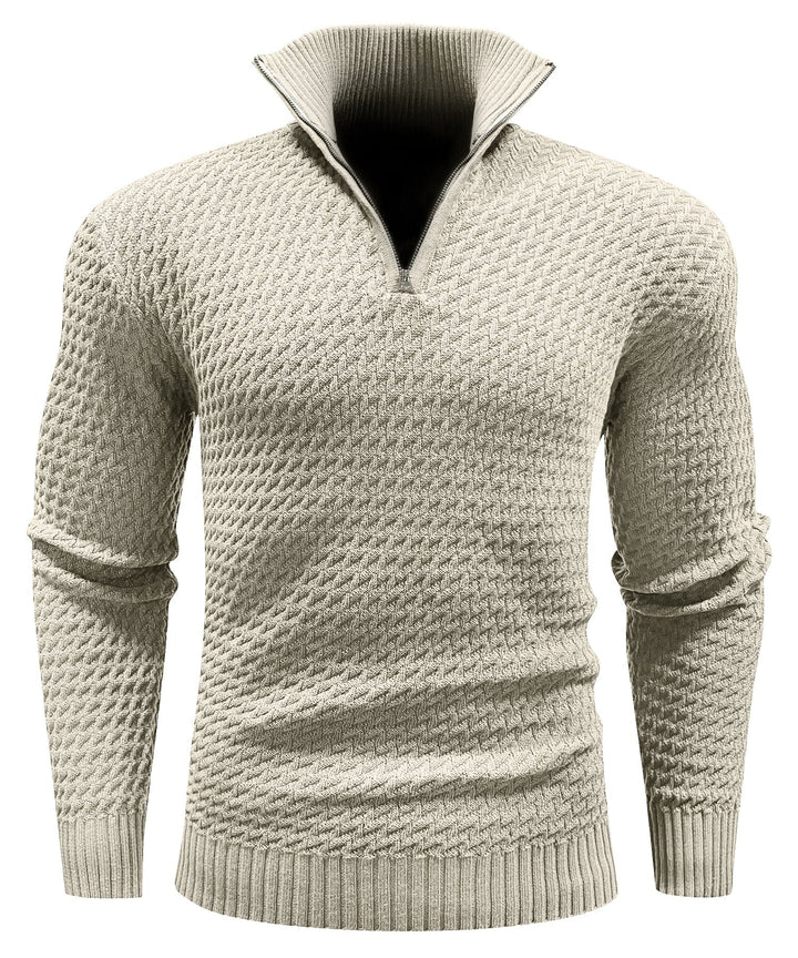 Men Knit Half-Zip Sweater LionStyle