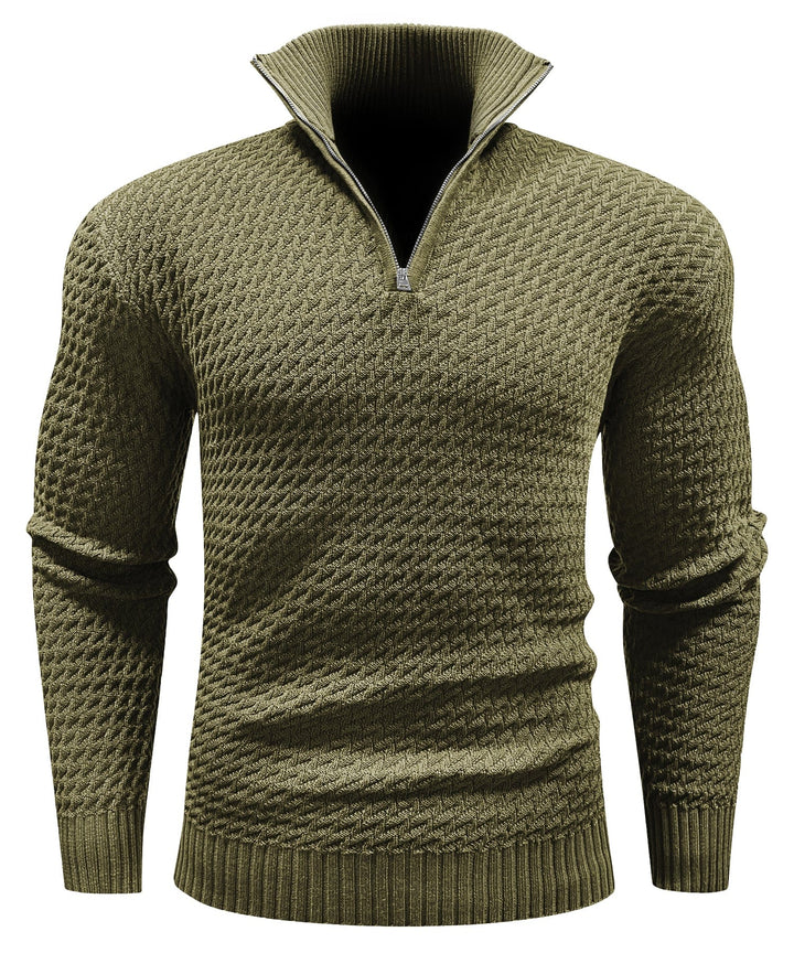 Men Knit Half-Zip Sweater LionStyle