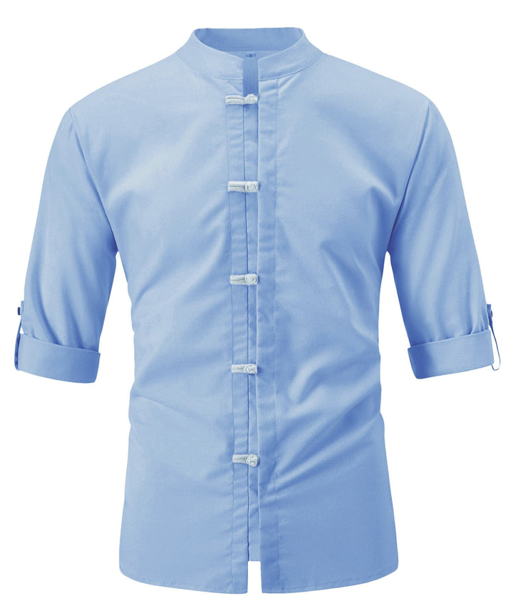 Men Mandarin Collar Casual Shirt LionStyle
