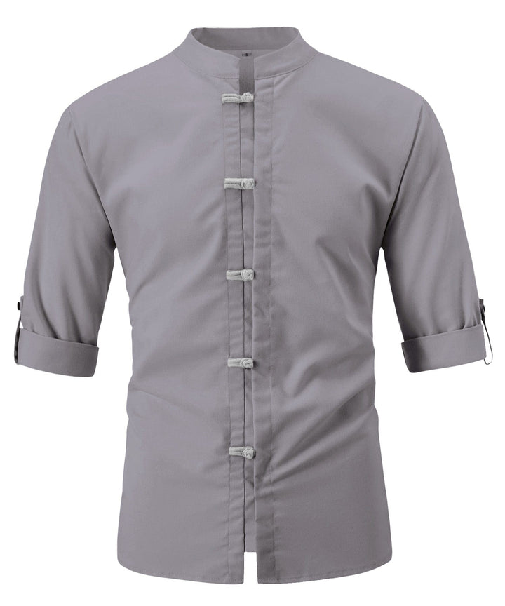 Men Mandarin Collar Casual Shirt LionStyle