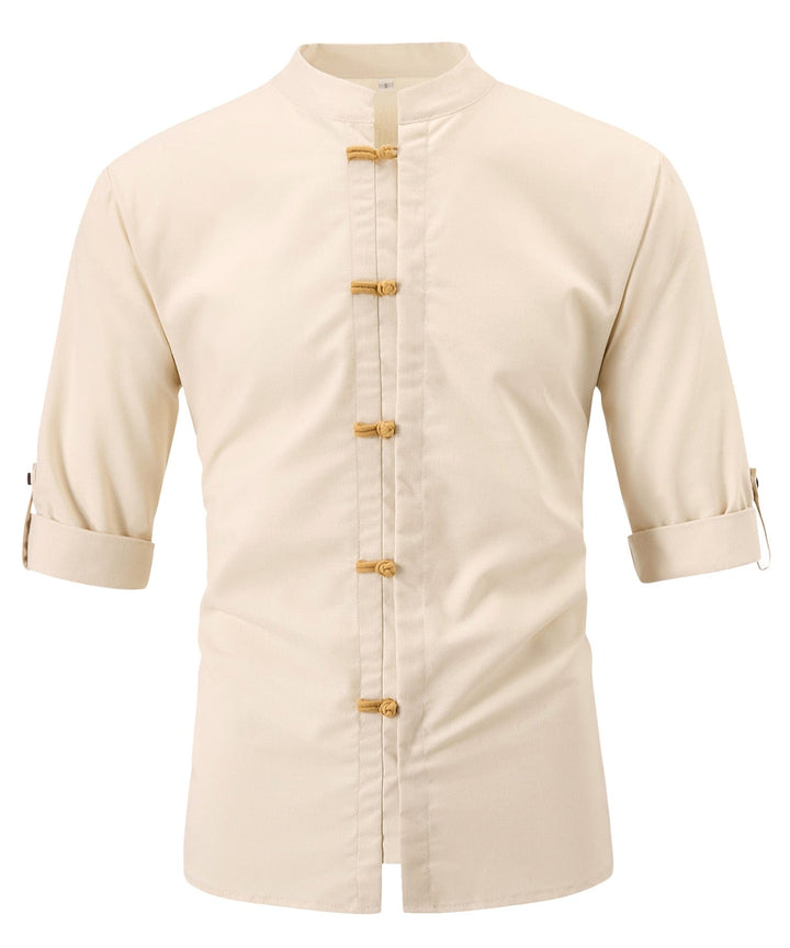 Men Mandarin Collar Casual Shirt LionStyle