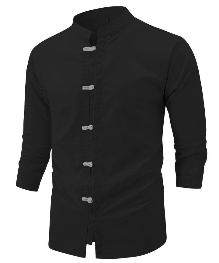 Men Mandarin Collar Casual Shirt LionStyle