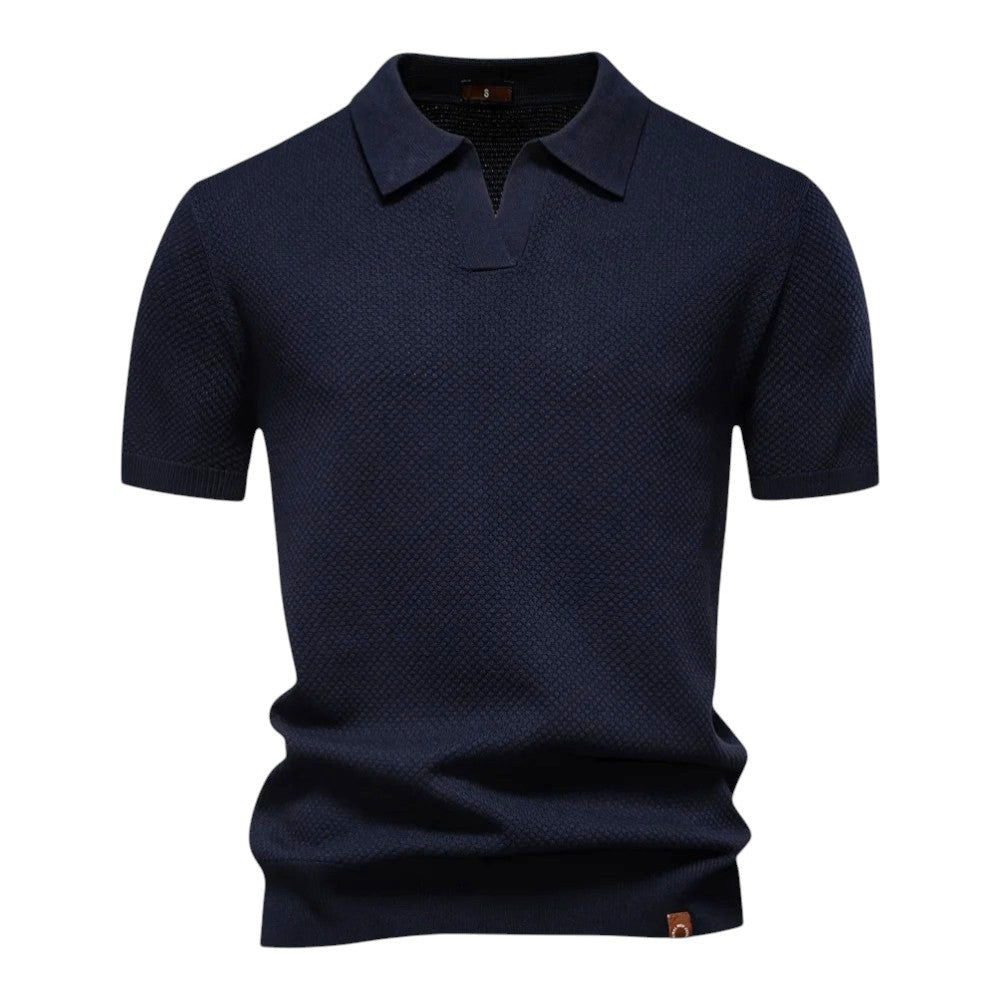 Men Micro-Texture Knit Polo LionStyle