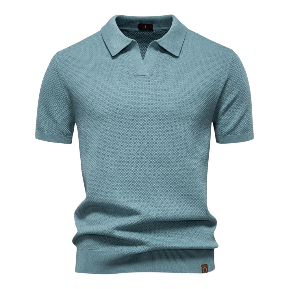Men Micro-Texture Knit Polo LionStyle